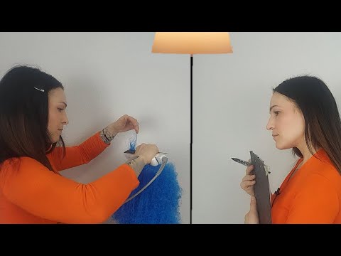Hairdresser Exam - Straightening & cutting Marge´s hair [ASMR]