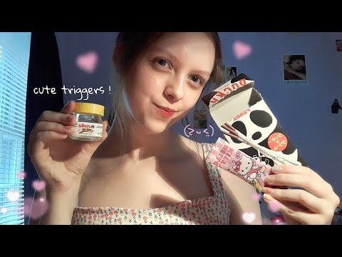 ASMR random trigger assortment but every item is cute ! (tapping, scratching, lid sounds)