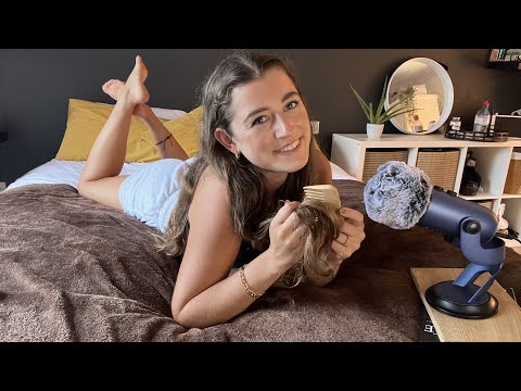 hair brushing and role play vacation chat with a friend | asmr calming cute voice