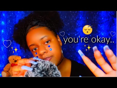 asmr ♡ gentle affirmations + "shh" "you're okay" for anxiety & reassurance ♡ (personal attention✨)