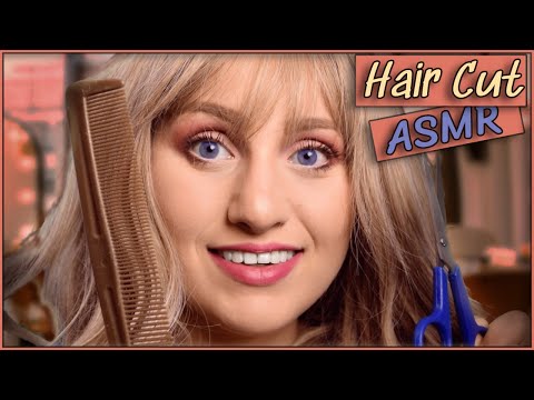 ASMR Haircut Whispered |  scissors, hair brushing, spray bottle