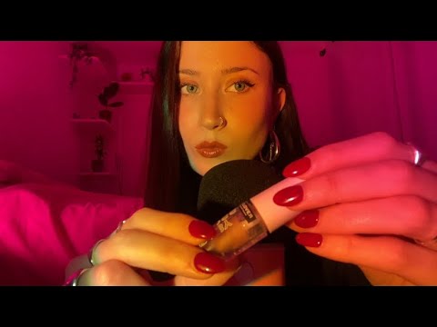 asmr | personal attention triggers to help you sleep | lipgloss application & mouth sounds