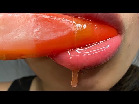 ASMR Licking and sloppy eating popsicle