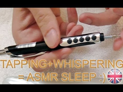 ASMR - tapping on box with pen. Ear to ear gentle whispering EN - SLEEP!