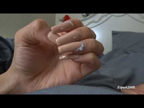 ASMR nail tapping in bed