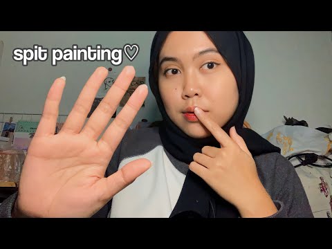 asmr spit painting you💦🎨| wet mouth sounds and hand movements asmr👄