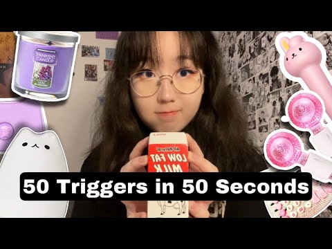 ASMR | 50 Triggers in 50 Seconds 🤩✨ for people without headphones!