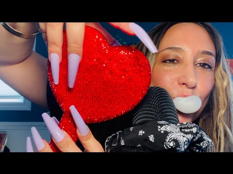 Bedazzling you! 💎 ASMR Tapping and Scratching on Bling Assortment with Gum Chewing & Snapping +