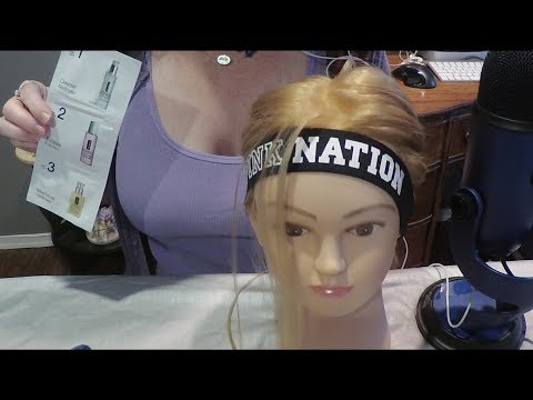 ASMR Gum Chewing Facial on Doll Head.  Fall Asleep in 20 Minutes