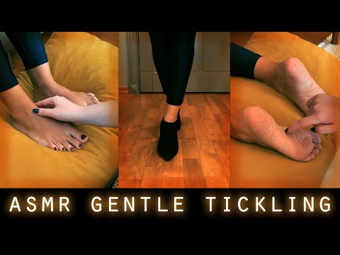 ASMR | Gentle tickling on foot and soles of feet (First 4K Video)