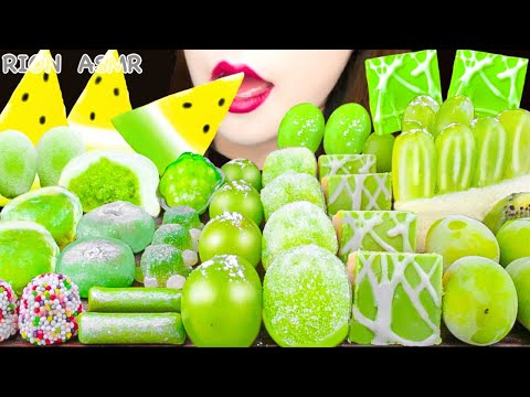 【ASMR】GREEN FRUITS DESSERTS💚 FROZEN SHINE MUSCAT,YELLOW WATERMELON MUKBANG 먹방 EATING SOUNDS
