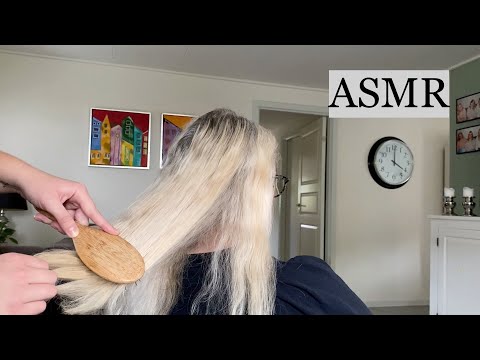 ASMR Gently Brushing My Mom's Curly Hair and Relaxing Hair Twisting/Scratching (no talking)