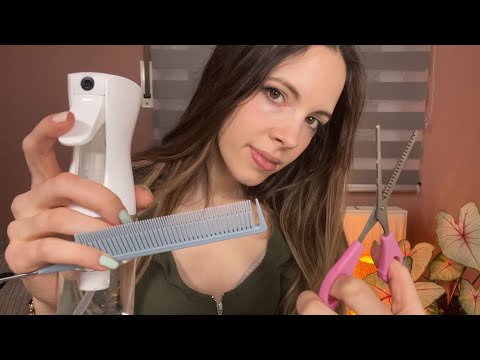 ASMR Haircut - Realistic & Not, Combing, spraying, snipping - TINGLES!
