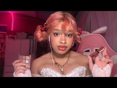 Mildly crazy crush (wlw) does your Valentine's makeup | personal attention