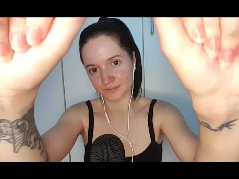 ASMR - fast pure sounds - face treatment with lotion, brushing, hand sounds, face massage
