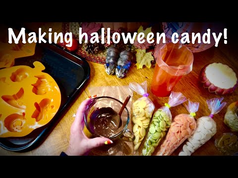 ASMR Making halloween candy with molds (Soft Spoken only) Learn with me as I go. Instructional.