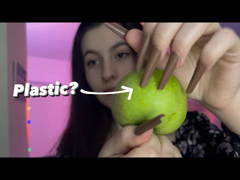 Asmr tapping on plastic fruits 🍎 🍊 🍋