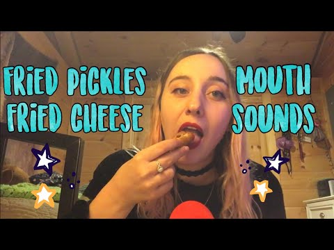 Crunchy ASMR// Eating Fried Pickles and Fried Cheese (mouth sounds)