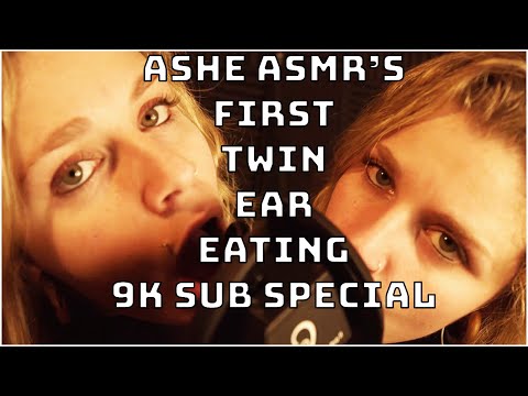 9,000 Sub Special - Ashe ASMR's First Twin Ear Eating Video! Tingling Sensations Like No Other!