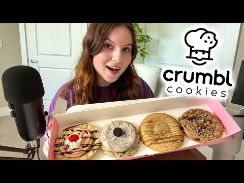 ASMR Crumbl Cookies Mukbang & Review 🍪