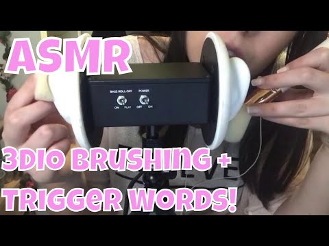 ASMR Mic Brushing And Whispering Triggers Words || 3dio Brushing & Mouth sounds.