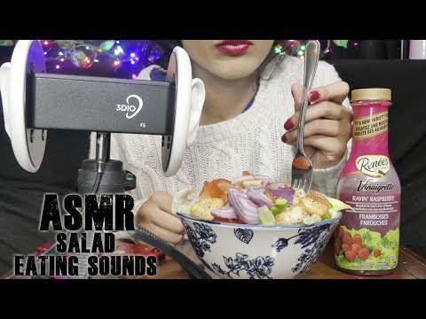 ASMR  Eating Salad ~ Eating Sounds ~ 3DIO BINAURAL ~✰ WHISPERING ~ TAPPING SOUNDS~✰