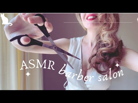 ASMR - Barber, Salon, Brushing + Cutting Sounds