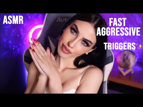 ASMR - Fast And Aggressive Mic Triggers, Mouth Sounds, Ring Sounds & Clothes Scratching