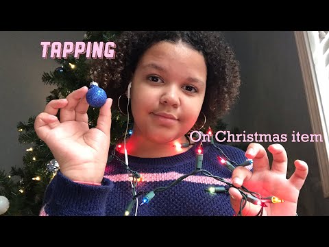 ASMR- tapping on ornaments and Christmas lights| for fun