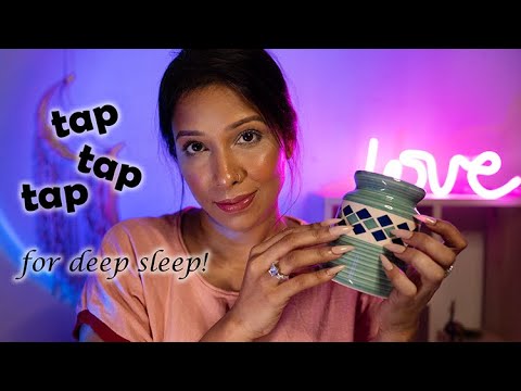 Indian ASMR tapping slow and fast on 10 irresistible items & whispering for your deep sleep (Hindi)