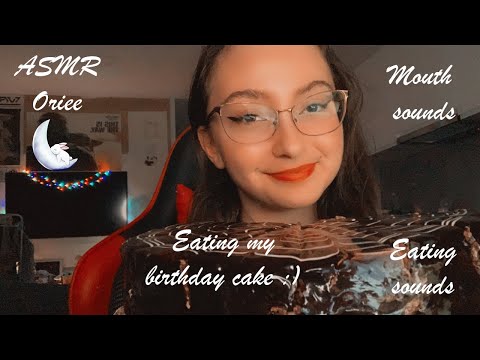 ASMR | Eating my birthday cake ! 🎂 (mouth sounds, eating sounds)