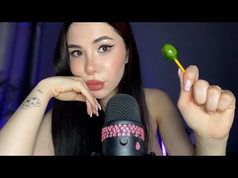 ASMR | Wet and Dry Mouth Sounds ( Fast & Aggressive ) Lollipop Eating