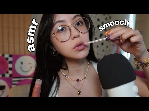 ASMR 1 Hour of Lipgloss Application, Tapping, Kisses, and Mouth Sounds (Looped)