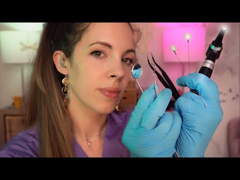 ASMR Cleaning Your Ears & Teeth Cleaning - Ear Cleaning, Gloves, Soft Spoken, Otoscope