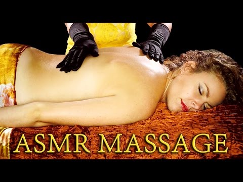 ASMR Massage No Talking! Back Rub w/ Glove, Skin Sounds and Gentle Back Tickling