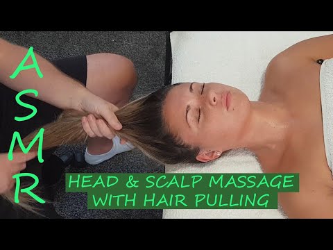 [ASMR] Head & Scalp Massage - With Hair pulling [No talking][No Music][Massage sounds]