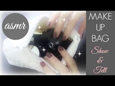 ~ASMR~MAKE UP BAG💄SHOW & TELL💄Tapping/Scratching/Whispering~