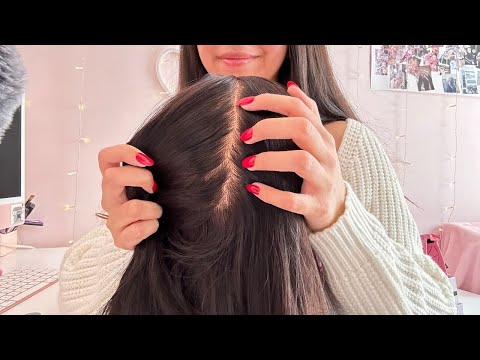 ASMR SCALP SCRATCHING *CRISPY SCRATCHES* WHISPERS & SUBTLE MOUTH SOUNDS 😴