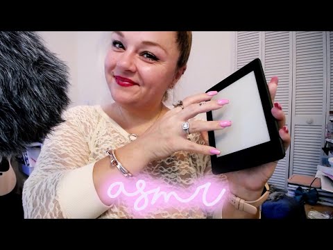 ASMR | Relaxing Tingly Tapping on Kindle | Long Nails | Whispering | Fabric Scratching