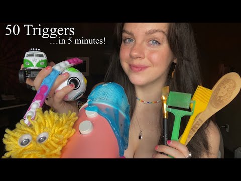 ASMR 50 Triggers in 5 Minutes!