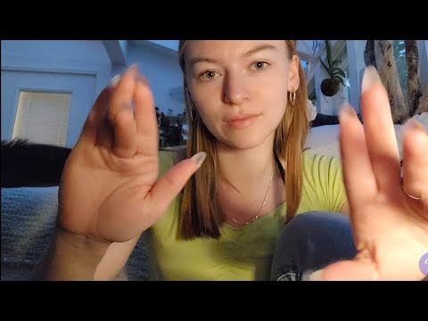 ASMR Positive Affirmations 💚 | Hand sounds 💅 | Breathing and Purring(?)