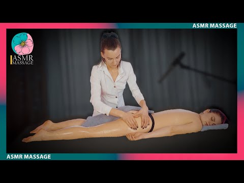 ASMR Relaxing Back and Foot Oil Massage by Adel