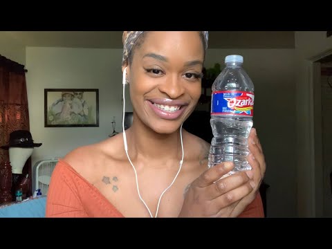 ASMR | Water bottle shaking + Tapping ( Rambling + whispering)