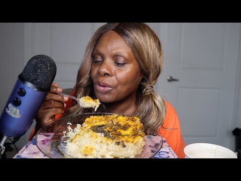 Cheesy Rice ASMR Eating Sounds