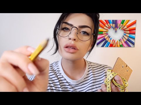 ASMR Measuring & Drawing On Your Face in Art Class 🎨 (roleplay)