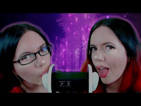 [ASMR] 👅Intense Twin Ear Licking and Eating (Kisses, Tongue Flutters, No talking)👅