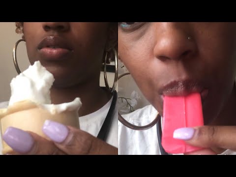 ASMR|EATING ICE CREAM AND CANDY 🍬CHEWING/RAMBLING