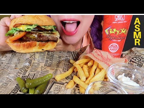 ASMR Teddy’s Burger, Barbecue Burger & French Fries Eating sound | 바베큐버거 먹방 | CURIE. ASMR