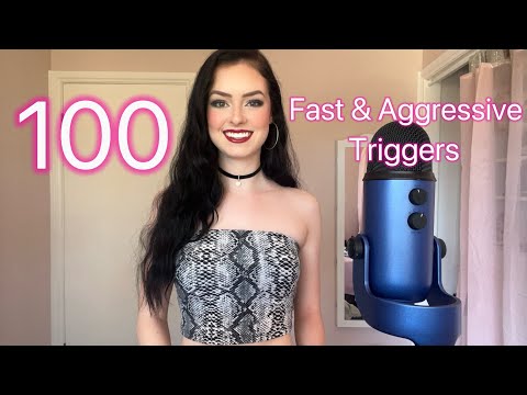 ASMR 100 fast and aggressive triggers ⚡️ (fabric scratching, mouth sounds, tapping, etc.)