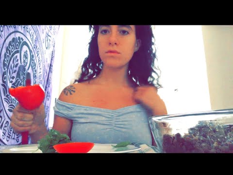 Lentil Soup with Fresh Tomatoes and Fresh Basil, Intense Chewing and Intense Gulping big Bites ASMR